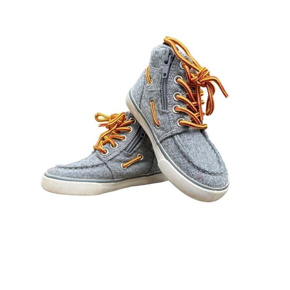 Gap Vintage Boys Gray Woolly Top Boots Su 7 - Picture 1 of 9
